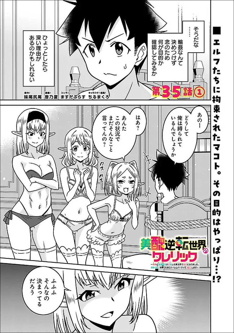 美醜逆転世界のクレリック ～美醜と貞操観念が逆転した異世界で僧侶になりました。淫欲の呪いを解くためにハーレムパーティで『儀式』します～ 第35.1話 - Trang 1