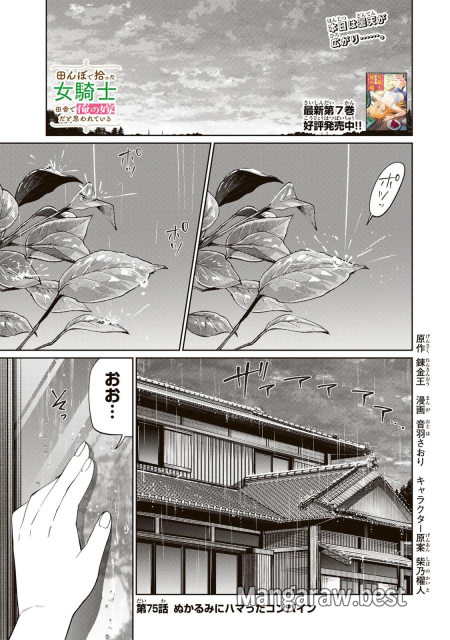 田んぼで拾った女騎士、田舎で俺の嫁だと思われている 第75話 - Page 1