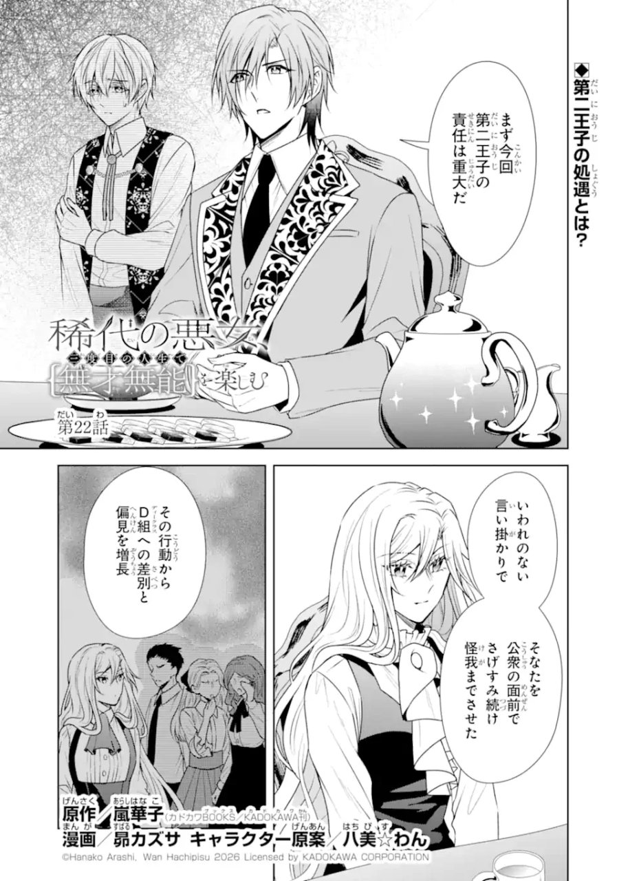 稀代の悪女、三度目の人生で【無才無能】を楽しむ 第22.1話 - Page 1