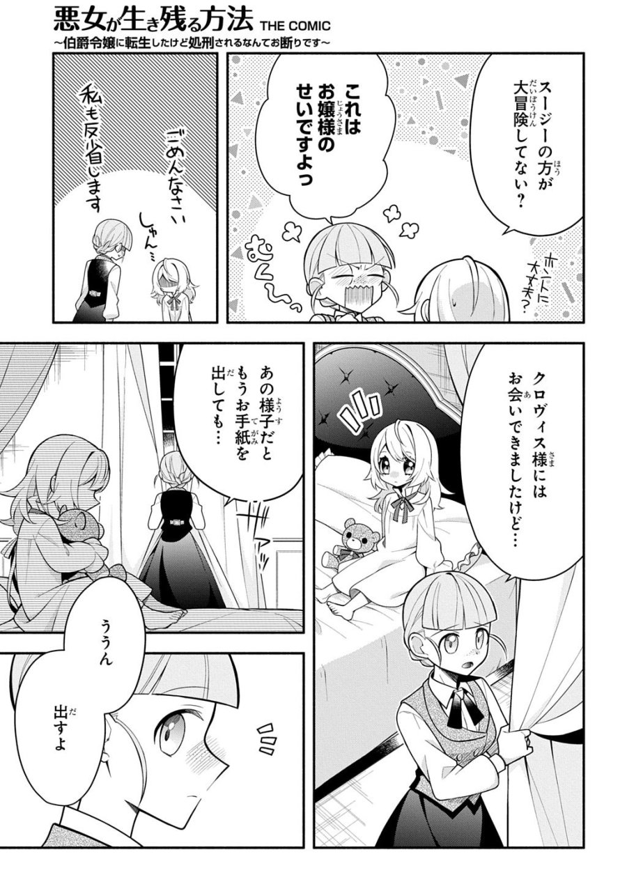 悪女が生き残る方法～伯爵令嬢に転生したけど処刑されるなんてお断りです～ THE COMIC 第5話 - Trang 17