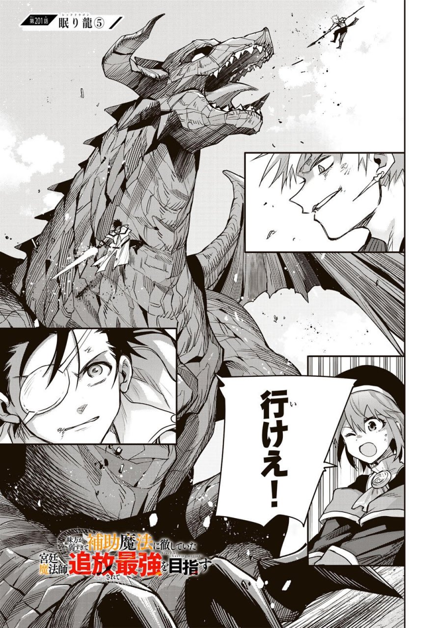 味方が弱すぎて補助魔法に徹していた宮廷魔法師、追放されて最強を目指す 第201話 - Trang 1