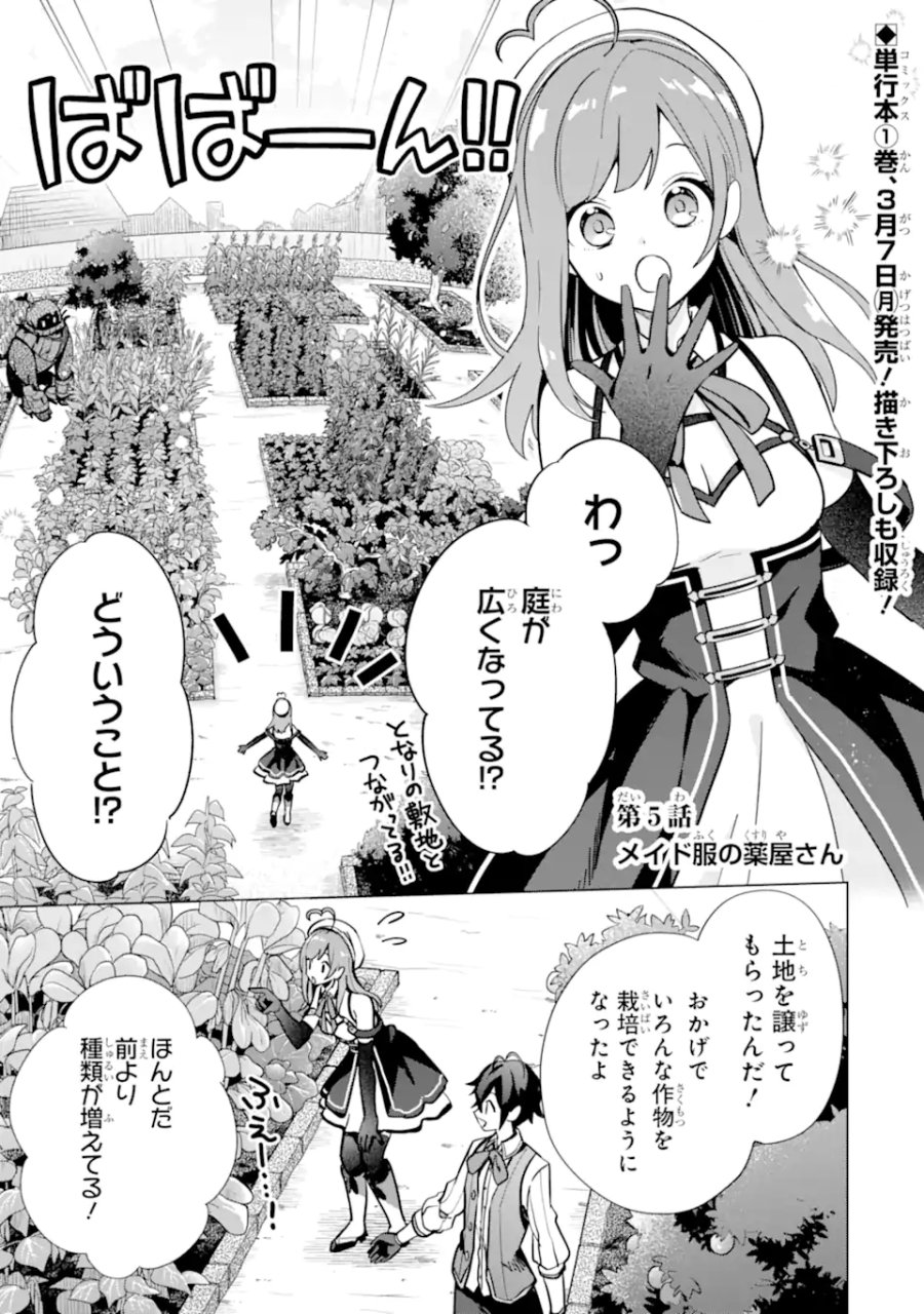 栽培チートで最強菜園～え、ただの家庭菜園ですけど?～ I Grew the Greatest Home Garden With My OP Cultivation Skill? 栽培チートで最強菜園 栽培チートで最強菜園 ~え、ただの家庭菜園ですけど?~ 第5.1話 - Page 1