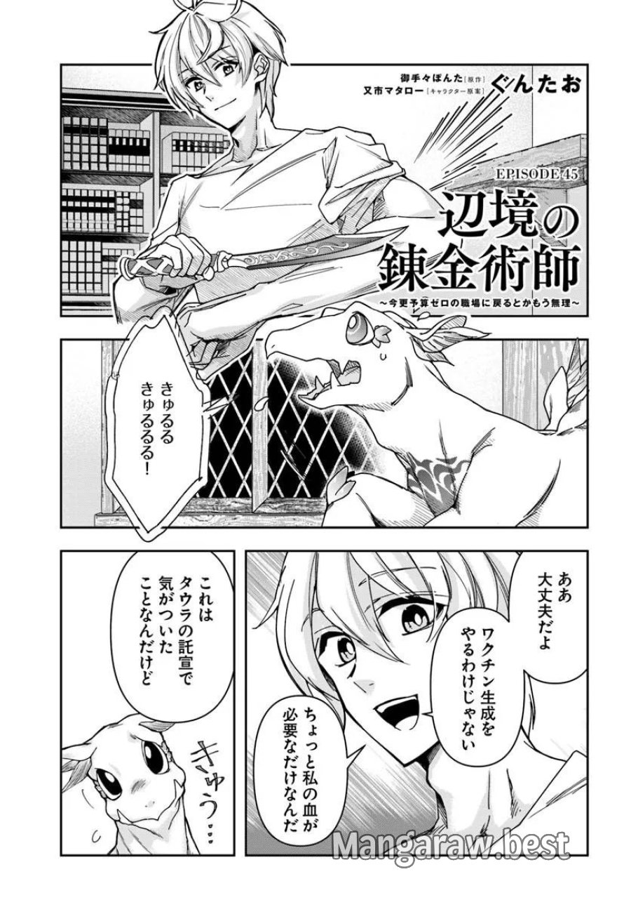 辺境の錬金術師　～今更予算ゼロの職場に戻るとかもう無理～ 第45話 - Page 1